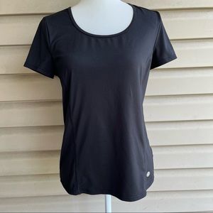 •T by Talbots• Short Sleeve Black Athletic Top - Size Medium